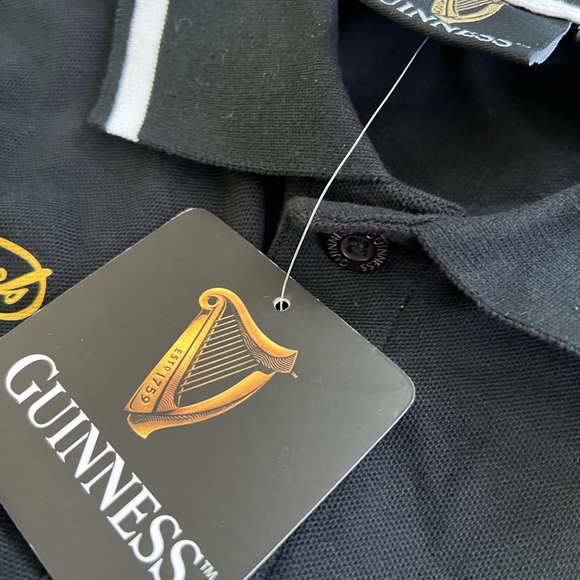 NWT Guinness Polo Shirt Men's M Black Ireland Beer Harp 50th anniversary limited - Picture 7 of 9